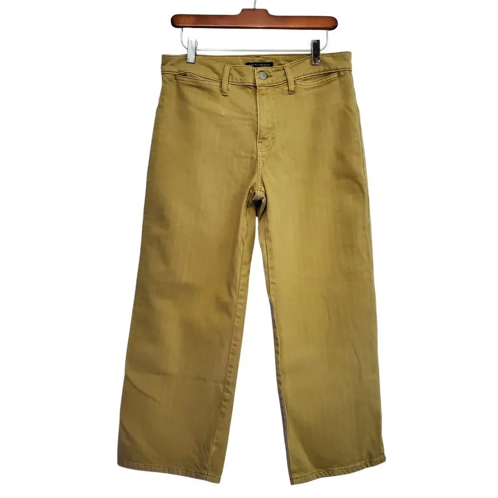 Lucky Brand Mid Rise Crop Wide Leg Jean Color Bronze Mist Size 30 - Picture 4 of 16